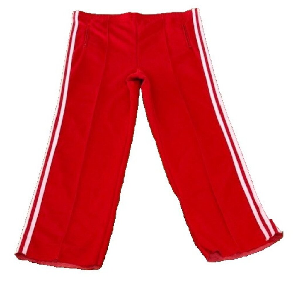 Vintage Adidas Pants Mens Medium Red Striped Athletic Track Polyester SEE Hem